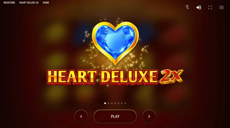 Heart Deluxe 2x – Pangunahing menu at start screen ng slot