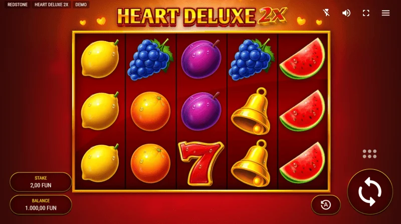 Heart Deluxe 2x – Game screen na may 5×3 reels