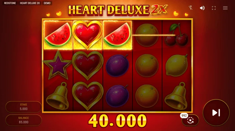 Heart Deluxe 2x – Panalong kumbinasyon na may wild sa reel